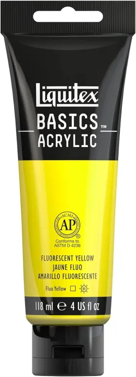 1046981 Liquitex Basics Acrylic Paint 118ml 4 Fl Oz Pack Of 1 Fluorescent Yellow
