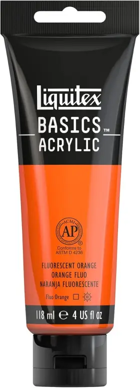 1046982 Liquitex Basics Acrylic Paint 118ml 4 Fl Oz Pack Of 1 Fluorescent Orange