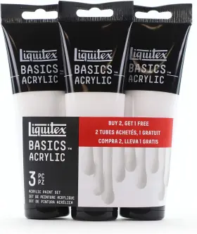 1049432 Liquitex Basics Acrylic Paint 4 Fl Oz Pack Of 3 Titanium White 3-pack