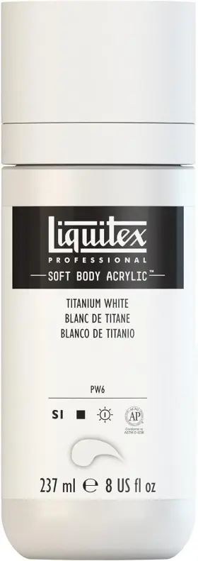 1923432 Liquitex Professional Soft Body Acrylic 8 Fl Oz Pack Of 1 Titanium White