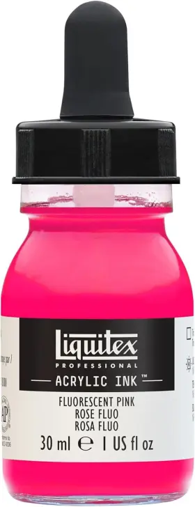 4260987 Liquitex Professional Acrylic Ink 1-oz 30ml Jar 1 Fl Oz Fluorescent Pink