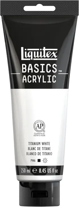 4385432 Liquitex Basics Acrylic Paint 250ml 8.45 Fl Oz Pack Of 1 Titanium White