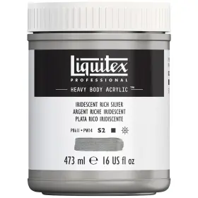 4412239 Liquitex Professional Heavy Body 16 Fl Oz Pack Of 1 Iridescent Rich Silver
