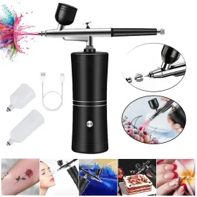 K99t5 Litampo Airbrush Kit With Compressor Rechargeable Auto Handheld Set Portable