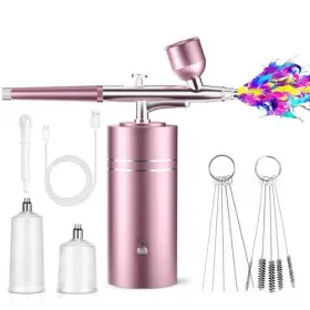 Lussmioe 710638398041 Airbrush For Nails Portable Kit With Compressor 30psi High-pressure