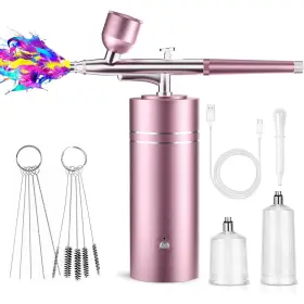 B0cpbk2rl8 Lussmioe 30psi Airbrush For Nails Cordless Portable Kit With Compressor