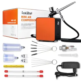Lya-airbrush-tc102-us Lya Vinyl Mini Airbrush Kit With Air Compressor 40 Psi High Pressure Bru