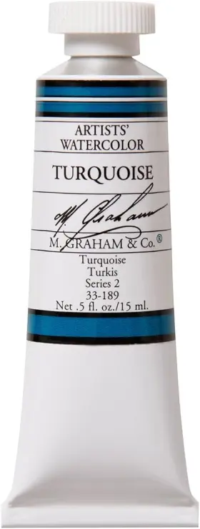 33-189 M. Graham & Co. 1/2-ounce Tube Watercolor Paint 0.5 Fl Oz Pack Of 1 Turquoise