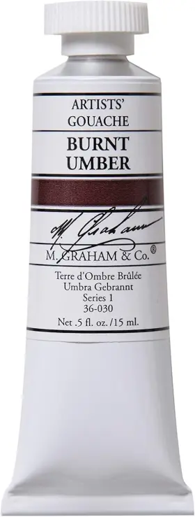 36-030 M. Graham & Co. 1/2-ounce Tube Gouache Paint 0.5 Fl Oz Pack Of 1 Burnt Umber