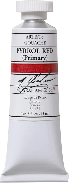 36-154 M. Graham & Co. 1/2-ounce Tube Gouache Paint 0.5 Fl Oz Pack Of 1 Pyrrol Red
