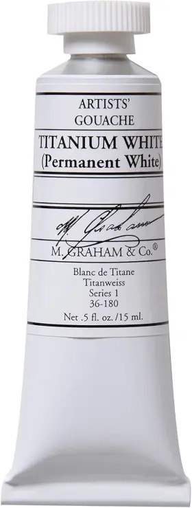 36-180 M. Graham & Co. 1/2-ounce Tube Gouache Paint 0.5 Fl Oz Pack Of 1 Titanium White