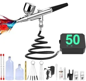 Madetec 774300071984 Airbrush Kit With Compressor - 50psi High-pressure Portable Air Brush 0