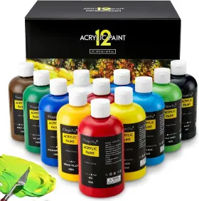 Mf8602-magicfly Magicfly Acrylic Paint 12 Colours/473ml 15.9 Fl Oz Pack Of Assorted