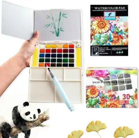 Watc-30 Maikedepot Watercolor Painting Set Travel Paint Compact Size 16 12 4cm 30 Colors