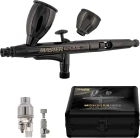 Master Airbrush 313050979944 Elite Plus Set Model 120 - Level Spray Performance Dual-a
