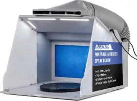B3000 Master Airbrush 313101859867 Portable Spray Booth Kit With Dual Exhaust Fans 4 Led