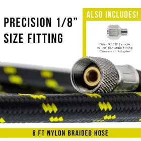 Master Airbrush 599039025530 Premium-quality 10-ft Braided Air Hose 1/8 Inch Ends With 1/4 Adaptor #2