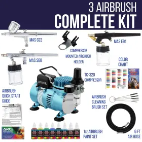 Master Airbrush 689258791580 Cool Runner Ii Dual Fan System With Acrylic Paints 3 Airbrushes Gu #2