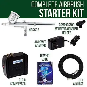 Master Airbrush 689258791603 Multi-purpose Airbrushing System Kit With Portable Mini Air Compressor - Grav #2