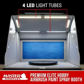 Master Airbrush 689791911964 Portable Hobby Paint Spray Booth Kit With 4 Led Lights #2