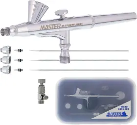 G255 Master Airbrush 691164596609 Performance Pro Set With 3 Nozzle Sets 0.2 0.3 And