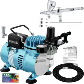 G444 Master Airbrush 691195044117 Cool Runner Ii Dual Fan Air Compressor System Kit With A Mm