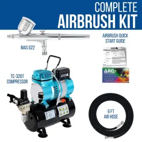 Master Airbrush 709832150005 Cool Runner Ii Dual Fan Air Storage Tank Compressor System Kit With A G22 Gra #2