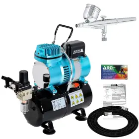 Master Airbrush 709832150005 Cool Runner Ii Dual Fan Air Storage Tank Compressor System Kit With A G22 Gra
