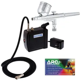 Master Airbrush 721762428290 Multi-purpose Kit Mini Compressor Dual-action Gravity Feed A