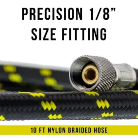 Master Airbrush 735090131197 Premium 10 Foot Nylon Braided Hose With Standard 1/8 Inch Size Fittings #2
