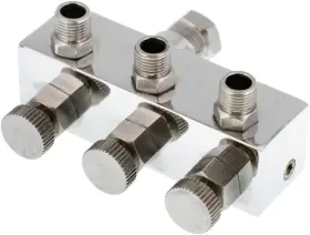 Master Airbrush 744110298192 3 Way Metered Manifold 1/4 Inch Bsp Female-3 1/8 Male
