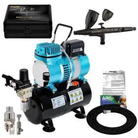 Master Airbrush 840234501078 Cool Runner Ii Dual Fan Air Storage Tank Compressor System Kit With El