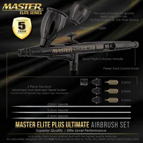 Master Airbrush 840234501351 Elite Plus Ultimate Set Model 120 - Level Spray Perfor #2