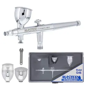 Master Airbrush 840234511053 Model G46 Multi-purpose Dual-action 0.3 Mm Tip 3 Sizes Of Gravity