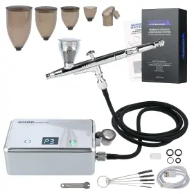 Master Airbrush 840234514320 Powerful Cordless Airbrushing System Kit - 20 To 36 Psi Portable Rechargeabl
