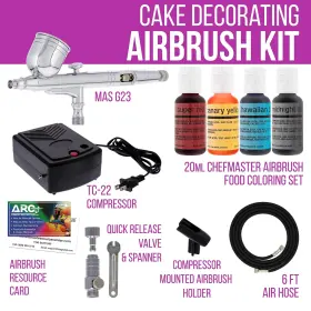 Master Airbrush 844825028890 Cake Decorating Airbrushing System Kit With A Set Of 4 Chefmaste #2