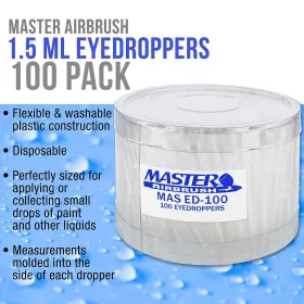Master Airbrush 844825040687 Brand 100 Pipette Eyedroppers For Liquid Transfer And #2