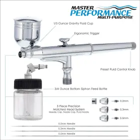 Sb844 Master Airbrush 844825072411 Pro Set Dual-action Side Bowl Feed With 3 Nozz #2
