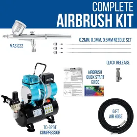 Master Airbrush 844825072879 Cool Runner Ii Dual Fan Air Tank Compressor System Kit With A #2