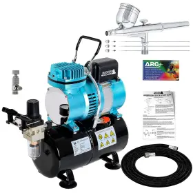 Master Airbrush 844825072879 Cool Runner Ii Dual Fan Air Tank Compressor System Kit With A