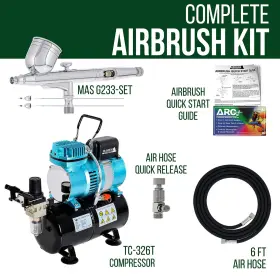 Master Airbrush 844825074521 Cool Runner Ii Dual Fan Air Storage Tank Compressor System Ki #2