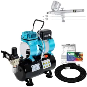 Master Airbrush 844825074521 Cool Runner Ii Dual Fan Air Storage Tank Compressor System Ki