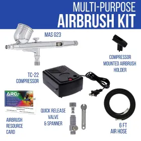 Master Airbrush 844825074576 Airbrushing System Kit With A G23 Multi-purpose Gravity Feed Dual-action Airb #2