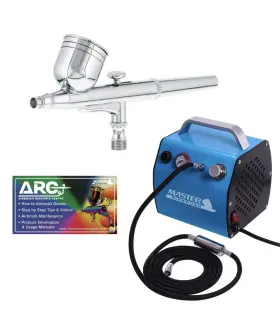 Master Airbrush 844825076181 G22 Dual-action Kit With Compact Compressor And Dyes