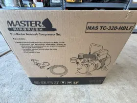 Master Airbrush 844825079656 2 Cake Decorating Tank Air Compressor Kit 12 Chefmaster Food Colors Set
