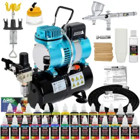 Master Airbrush 844825083134 Cool Runner Ii Dual Fan Air Storage Tank Compressor System Kit With A G44 F Inch