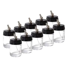 Tb-002 Master Airbrush 844825084599 Pack Of 10 Empty 3/4 Ounce 22cc Glass Jar Bottles With 30 Down An