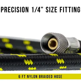 Master Airbrush 844825084940 Premium 6 Foot Nylon Braided Hose With Standard 1/8 Inch Size Fitting On #2
