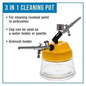 Master Airbrush 844825085046 3-in-1 Cleaning Pot With Holder Cleans And Holds Color Palette Lid #2