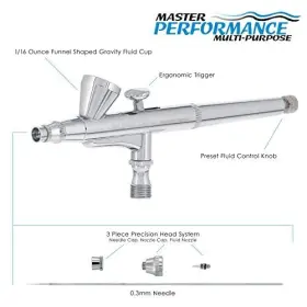 Master Airbrush 844825086586 Model G34 Multi-purpose Dual-action Gravity Feed With A #2